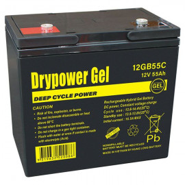 Drypower 12V 55Ah Sealed Lead Acid Gel Deep Cycle Battery