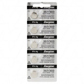 357/303TZ-BP5 Energizer 1.55V 138mAh Silver Oxide Watch Battery (SR44W, SR44SW,EPX76)