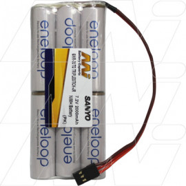 Eneloop AA NiMH 7.2V R/C TRIPLESTICK Hobby Battery Pack - JR flat connector
