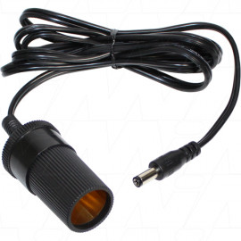 Female Cigarette Lighter socket with 2.1mm DC Plug Connection. 1500mm lead length.