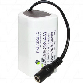 7.2V 6.7Ah High Capacity Square LiIon Battery with CE180 2.1mm DC Jack  Bike Light battery