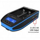 XTAR OVER 4 SLIM LiIon Charger with LCD Display - 12VDC 4A Fast charging