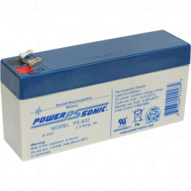 PS832 8V 3.2Ah Sealed Lead Acid Battery Replaces 	A208/2.5s