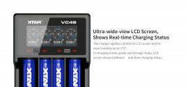 XTAR VC4S 4 Cell LiIon/NiMH Battery Charger with LCD display, Capacity Test & Storage